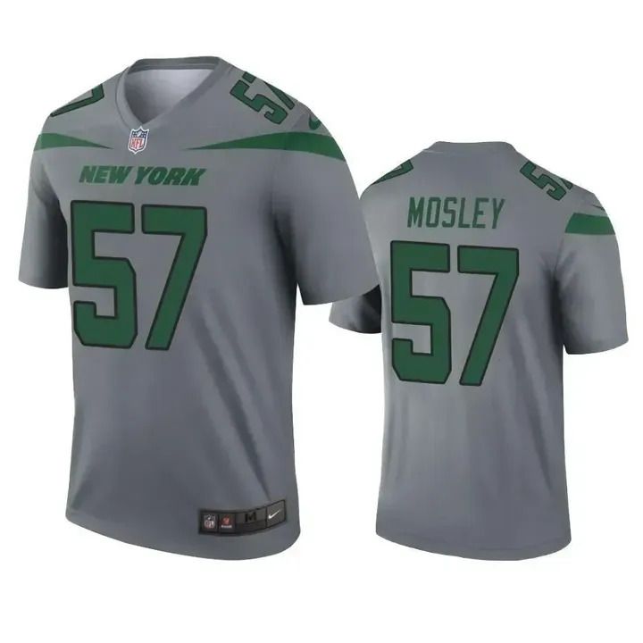 Men New York Jets #57 C.J. Mosley Nike Grey Inverted Legend NFL Jersey